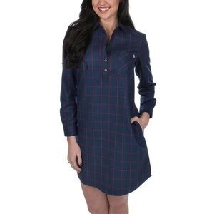 Lauren James Dakota Plaid Dress in Navy Size Medium